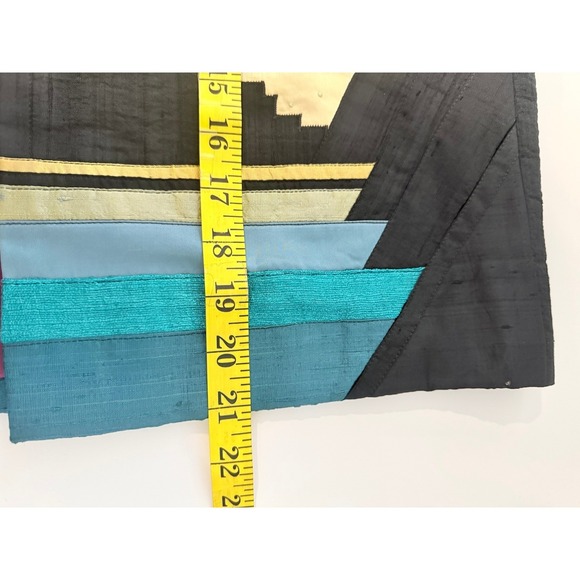 Unique Skyline Geometric Patchwork Vest Women's Artsy Boho Festival Size Lg - Picture 9 of 12